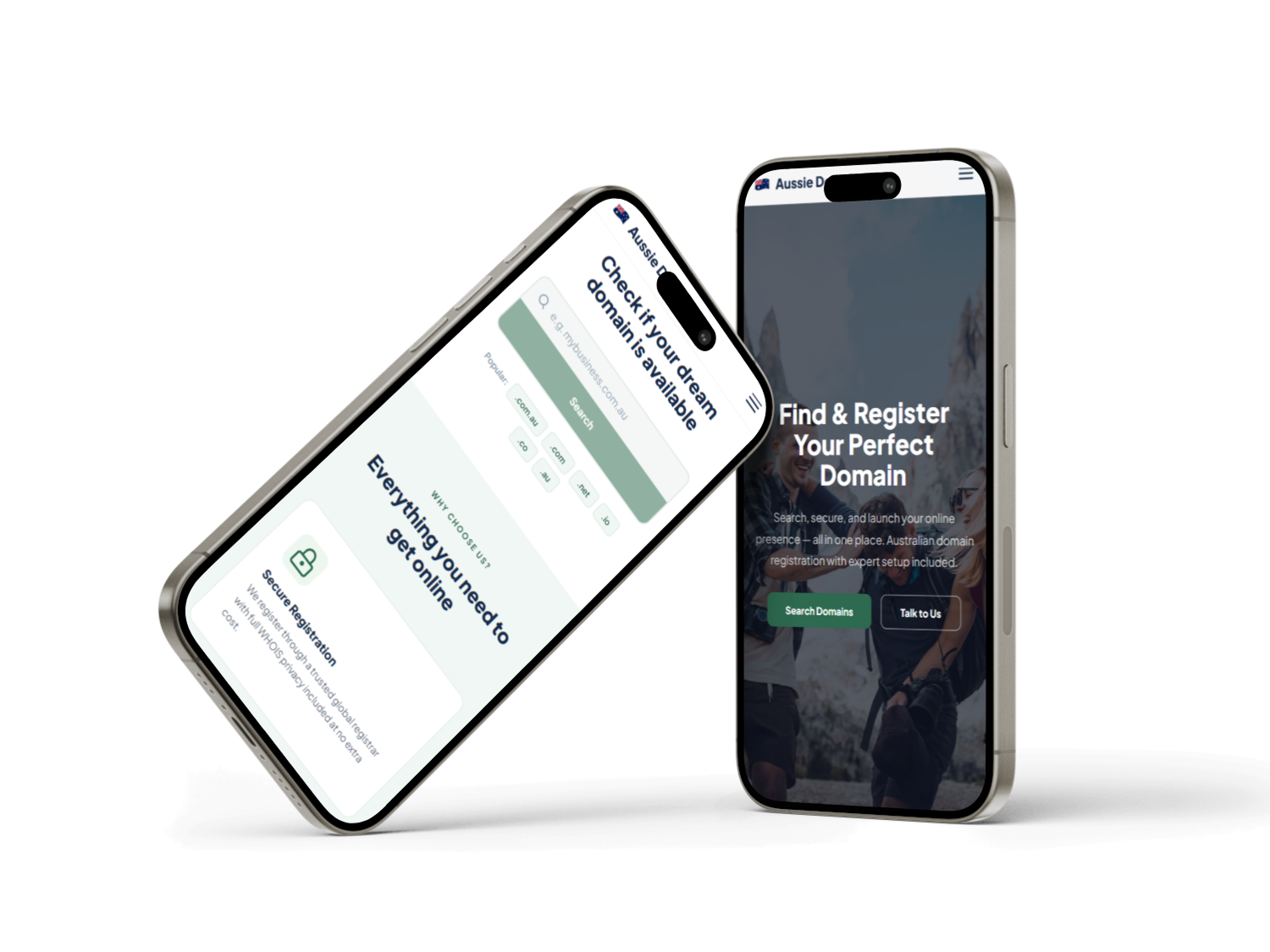 Aussie Domains mobile experience
